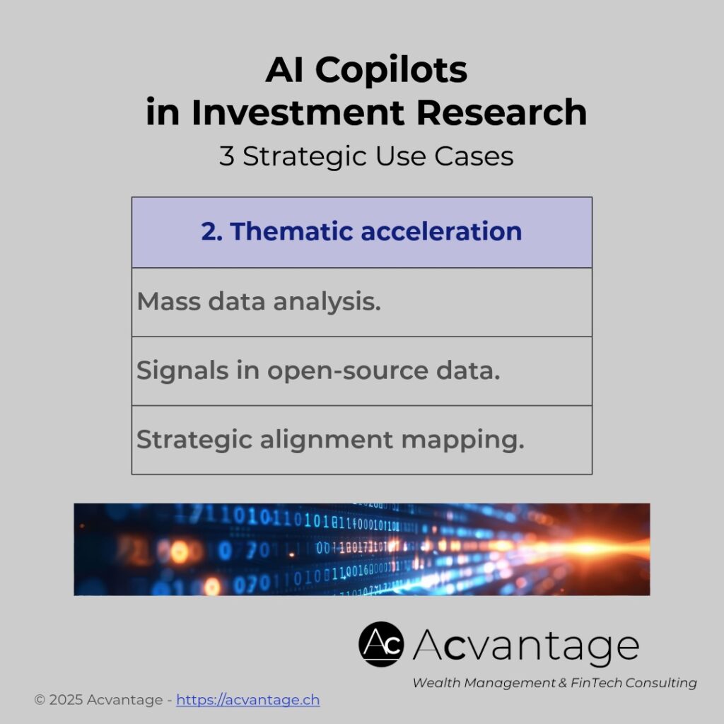 AI copilots in Investment research - 3 strategic use cases (p. 2): Thematic acceleration
